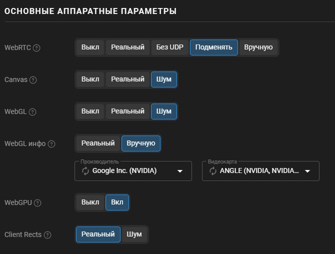 Настройка Dolphin Anty — правильные параметры профиля